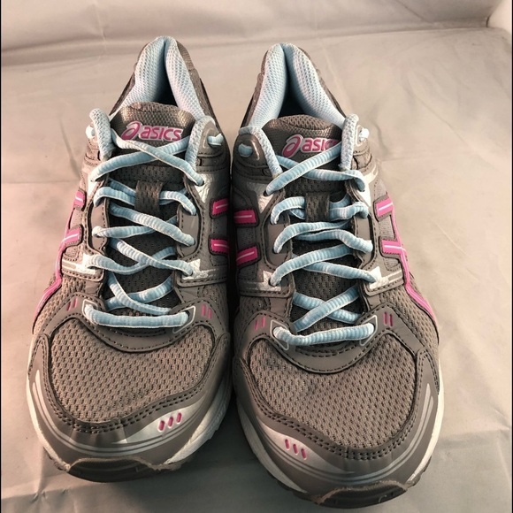ASICS Gray/Pink Gel-Conteno Athletic running Shoes - Picture 1 of 8